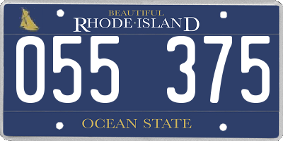 RI license plate 055375