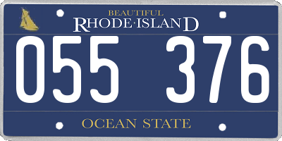 RI license plate 055376