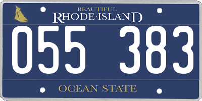 RI license plate 055383