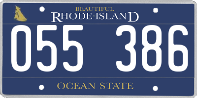 RI license plate 055386
