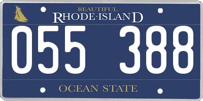 RI license plate 055388