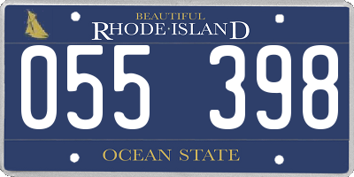 RI license plate 055398