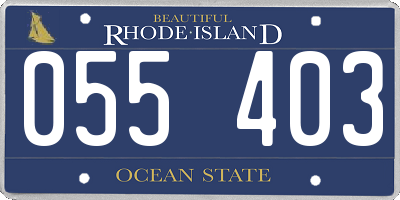 RI license plate 055403