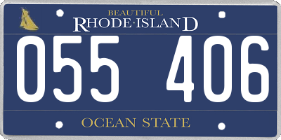 RI license plate 055406