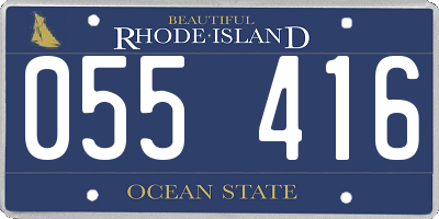RI license plate 055416