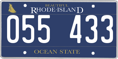 RI license plate 055433