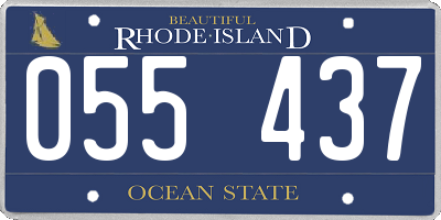 RI license plate 055437