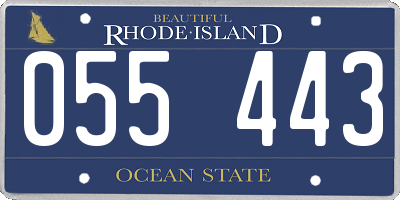 RI license plate 055443