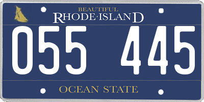 RI license plate 055445