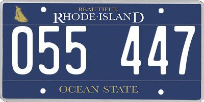 RI license plate 055447