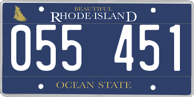 RI license plate 055451