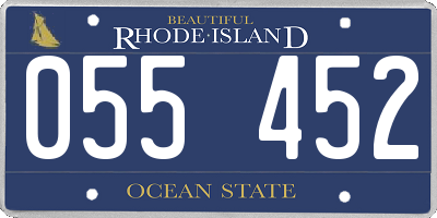 RI license plate 055452