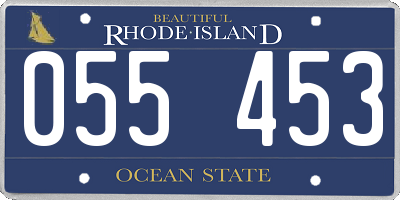 RI license plate 055453