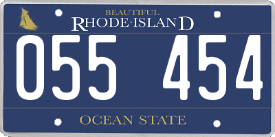 RI license plate 055454