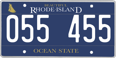 RI license plate 055455
