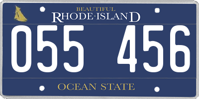 RI license plate 055456