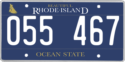 RI license plate 055467