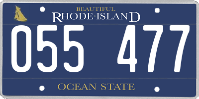 RI license plate 055477
