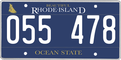 RI license plate 055478