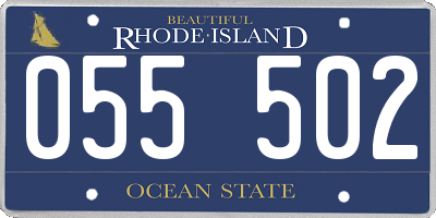 RI license plate 055502