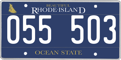 RI license plate 055503