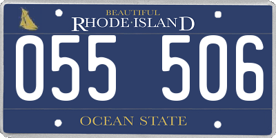 RI license plate 055506