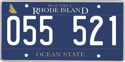 RI license plate 055521