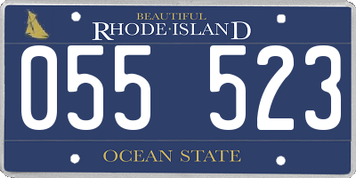 RI license plate 055523