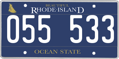 RI license plate 055533