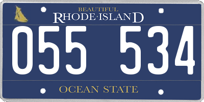 RI license plate 055534