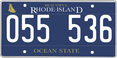 RI license plate 055536
