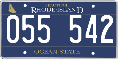 RI license plate 055542