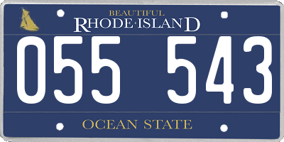 RI license plate 055543
