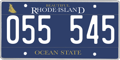 RI license plate 055545