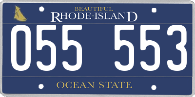 RI license plate 055553