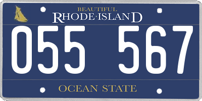 RI license plate 055567