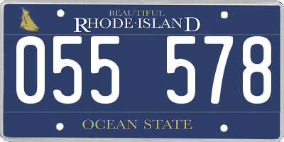 RI license plate 055578