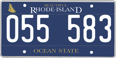 RI license plate 055583