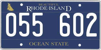 RI license plate 055602