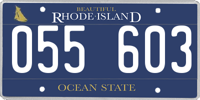 RI license plate 055603