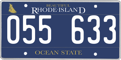 RI license plate 055633