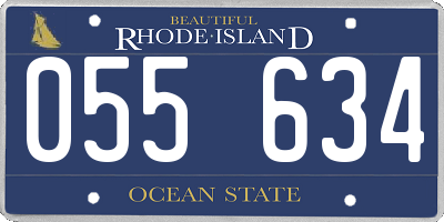 RI license plate 055634