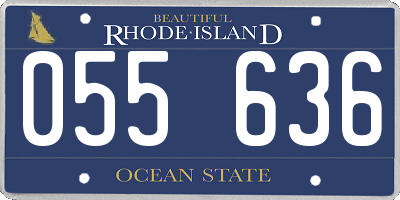 RI license plate 055636