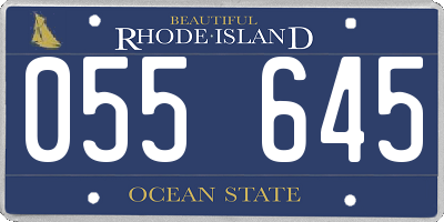 RI license plate 055645