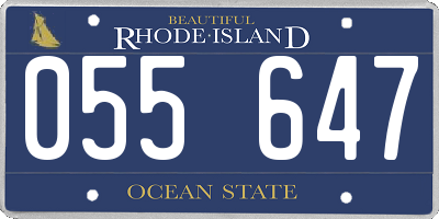RI license plate 055647