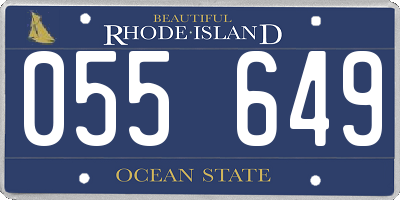 RI license plate 055649