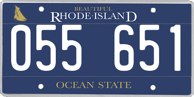 RI license plate 055651