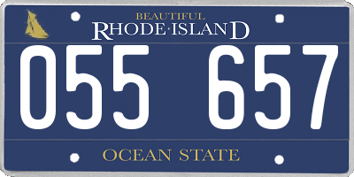 RI license plate 055657