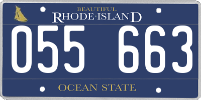 RI license plate 055663