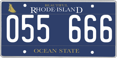 RI license plate 055666